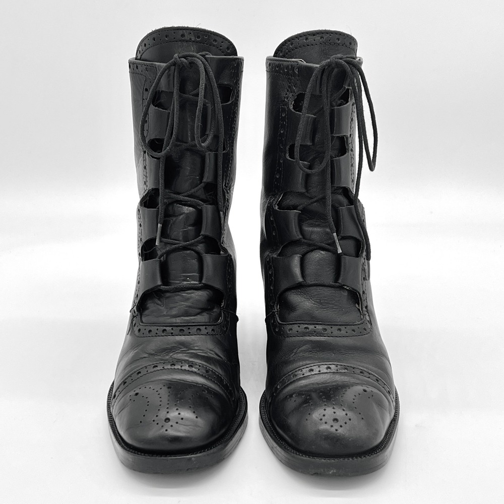 BRONX Styled By Dijkmans Womens Sz 7 US 38 EU Vintage Italian Lace-Up Ankle Boot